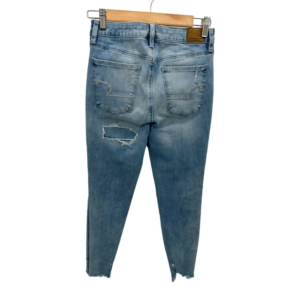 American Eagle Womens Light Wash Super Hi-Rise Jegging Denim Jeans Size 4 - Image 2