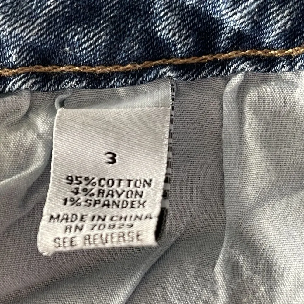 Rue21 JRs SZ 3 Festival Flare Jeans Hi-Rise Distressed Frayed Hems Two-Tone Boho - Image 9