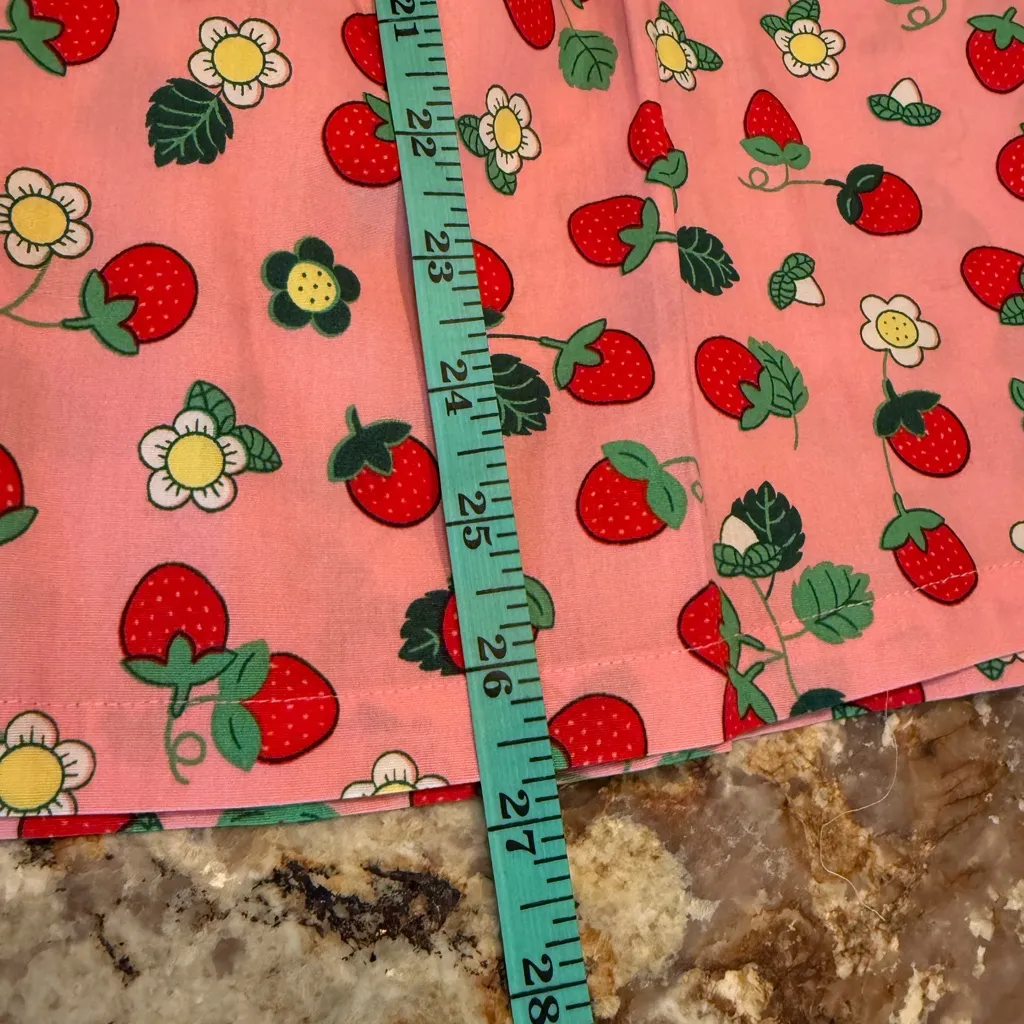 Modcloth Pink A-Line Skirt with Strawberry Print - Image 7