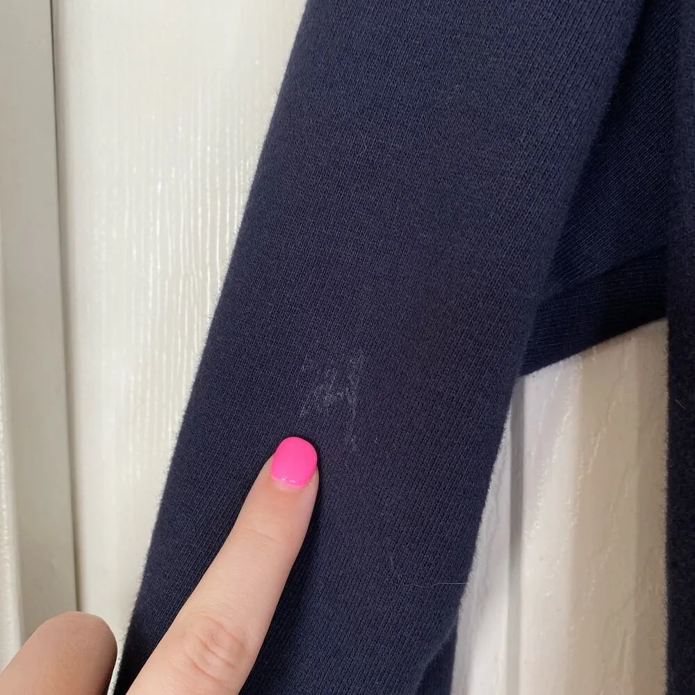 FRAME Shrunken Cotton Hoodie Navy Size Small Casual Comfy - Image 7