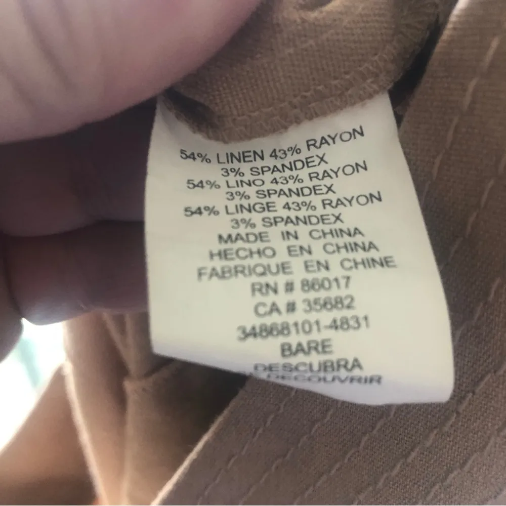 Y2K Bebe Linen Blend Culottes Wide Leg Gaucho Crop Pants A22 - Image 4