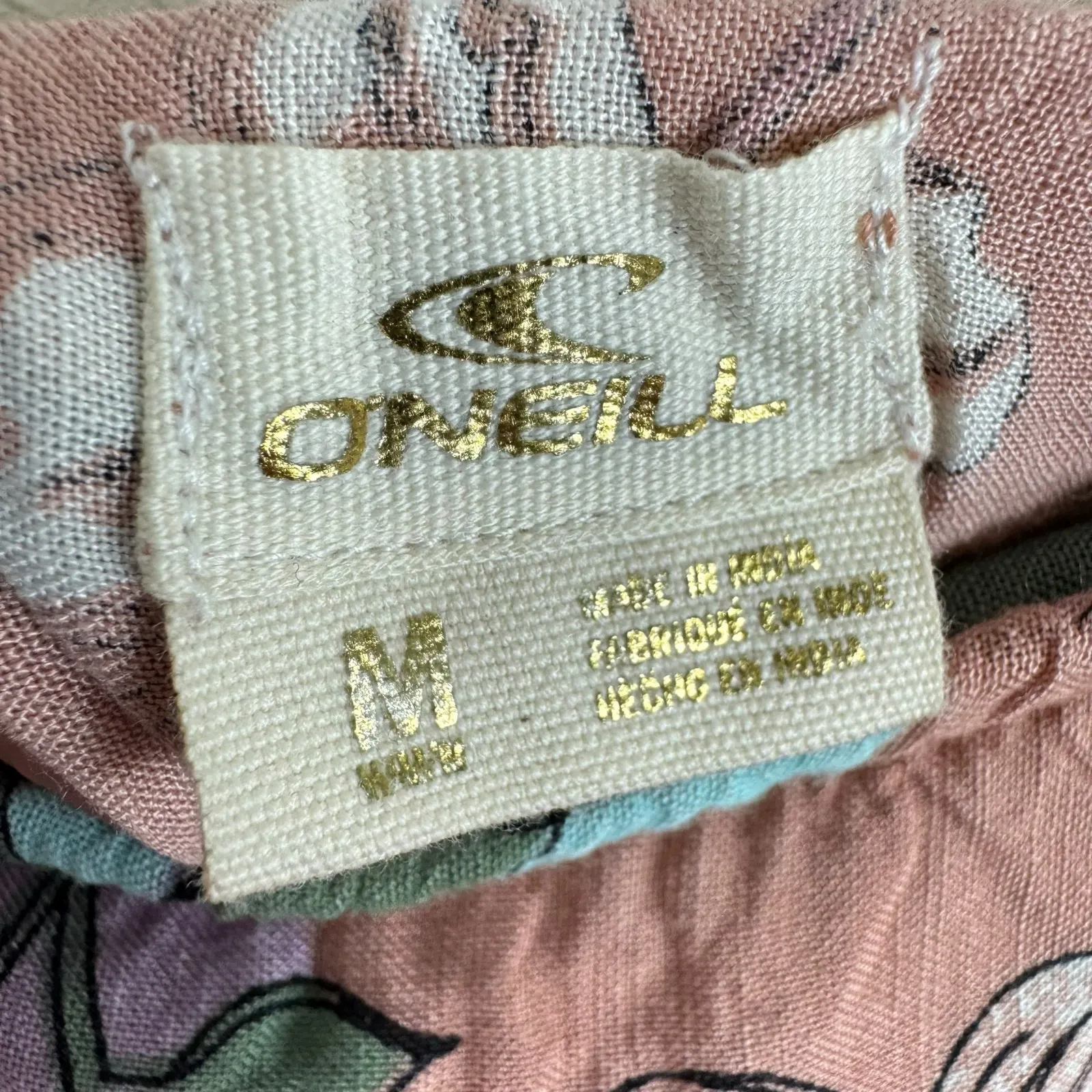 O'Neill Colorful Floral Colorblock Viscose Strapless Light Shorts Romper Size M - Image 6