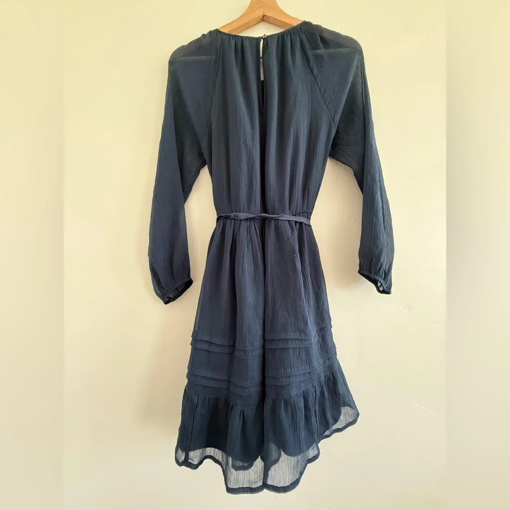 Abercrombie & Fitch Navy Long Sleeve Dress pockets women size S - Image 4