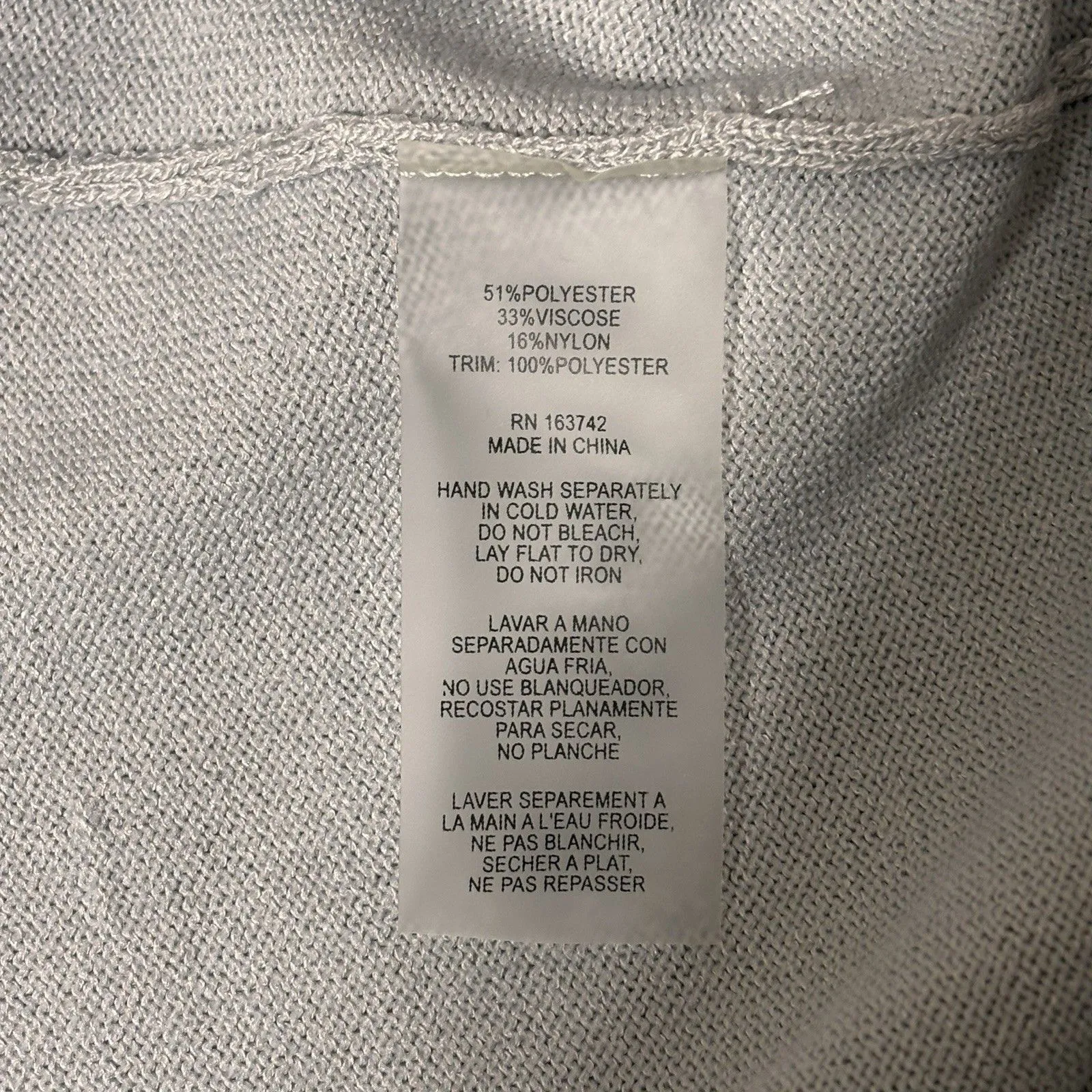 Sioni Milano Women’s Grey Cardigan Sheer Lace Balloon Puff Sleeve Sweater Sz Sm - Image 6