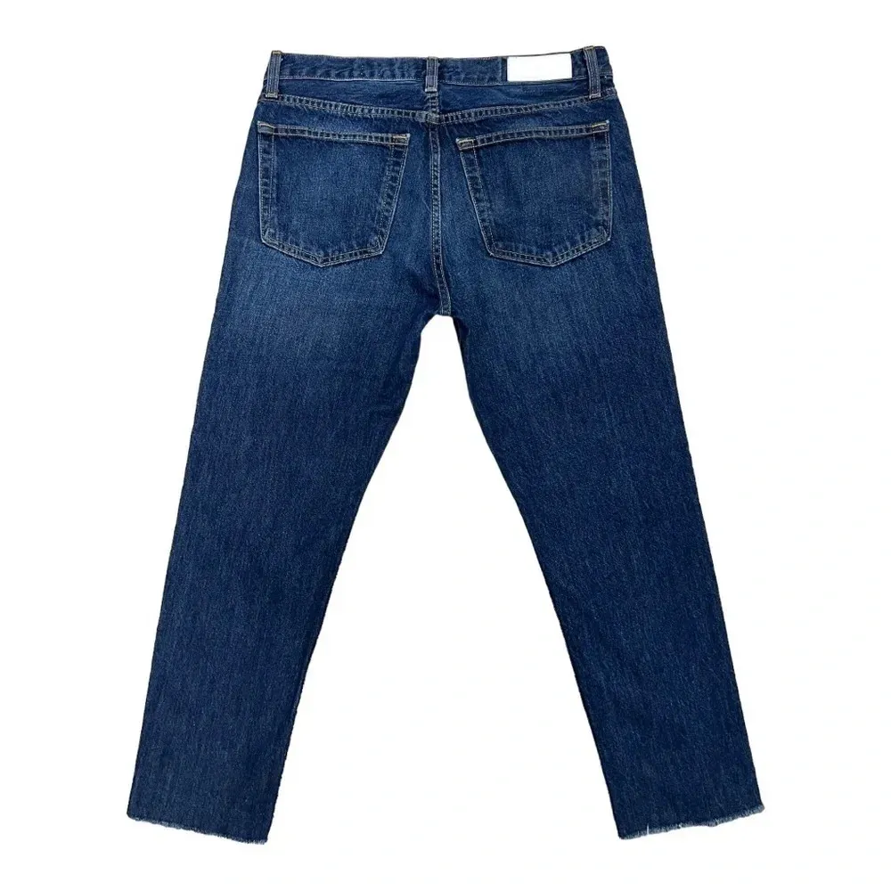 REDONE Originals High Rise Straight Leg Crop Jeans Dark Wash Denim Size 27 - Image 4