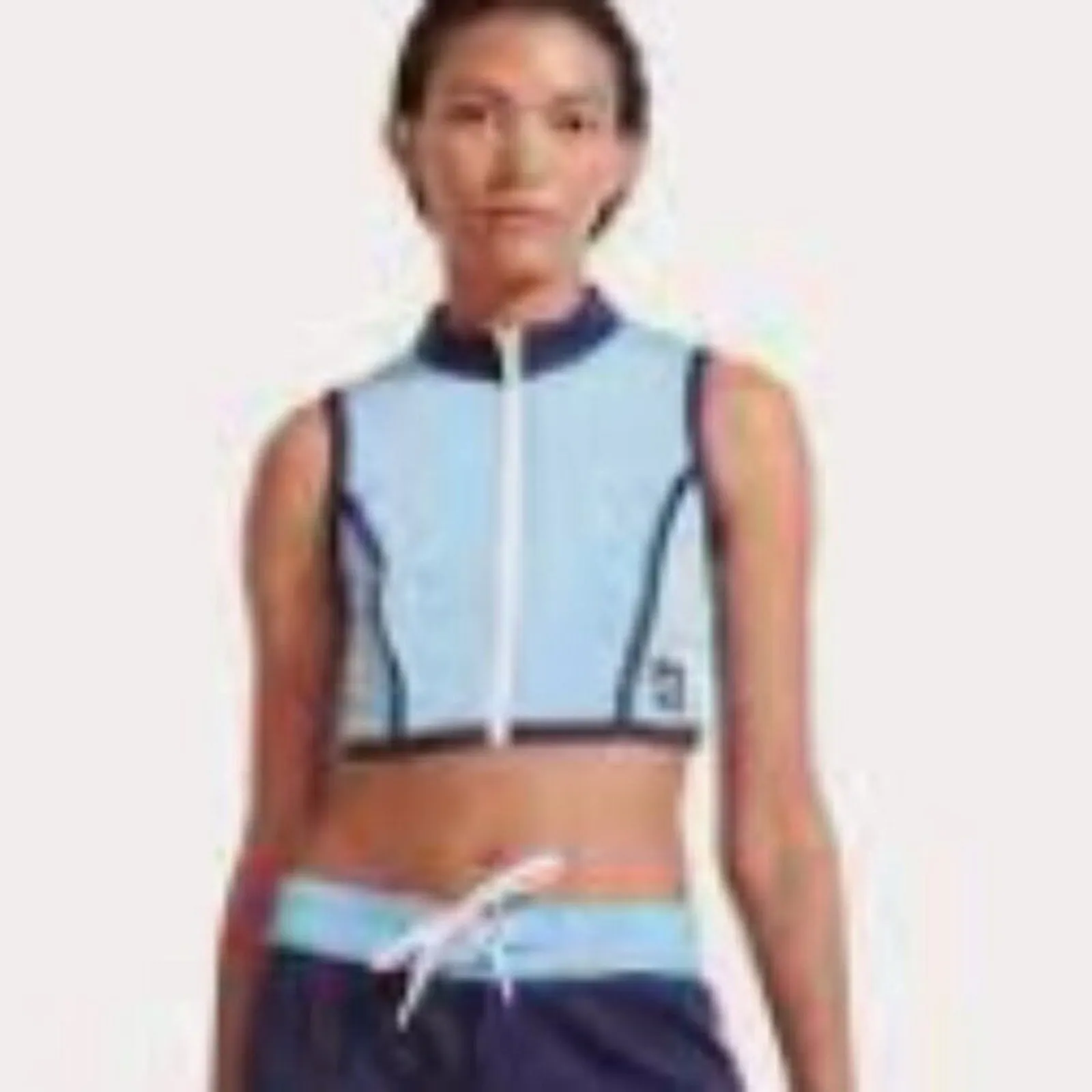 New Balance x Staud Neoprene Alaskan Blue Crop Top M - Image 2