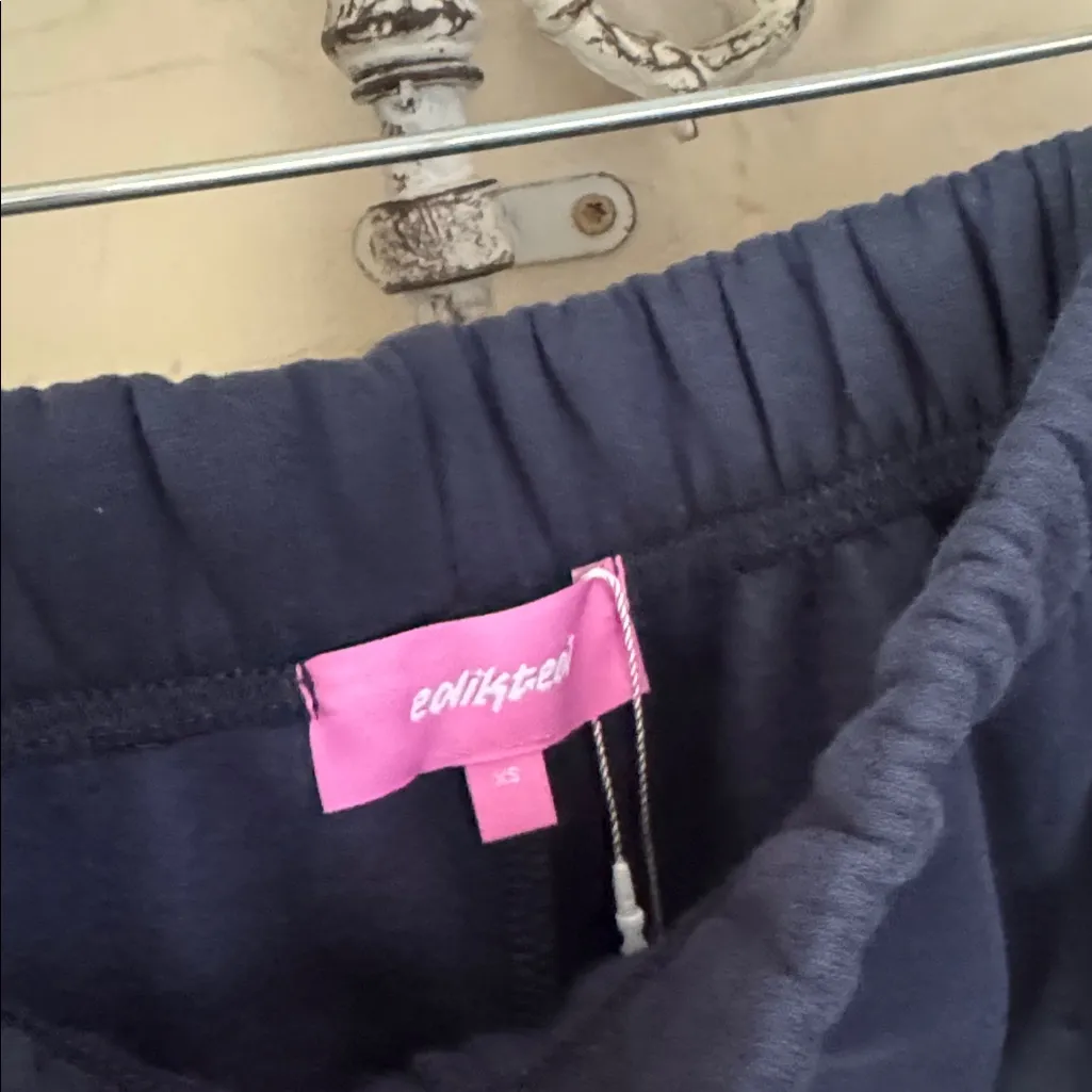 Edikted sweatpants Dark Navy Blue soft loungewear NeW XS Senior on behind - Image 4
