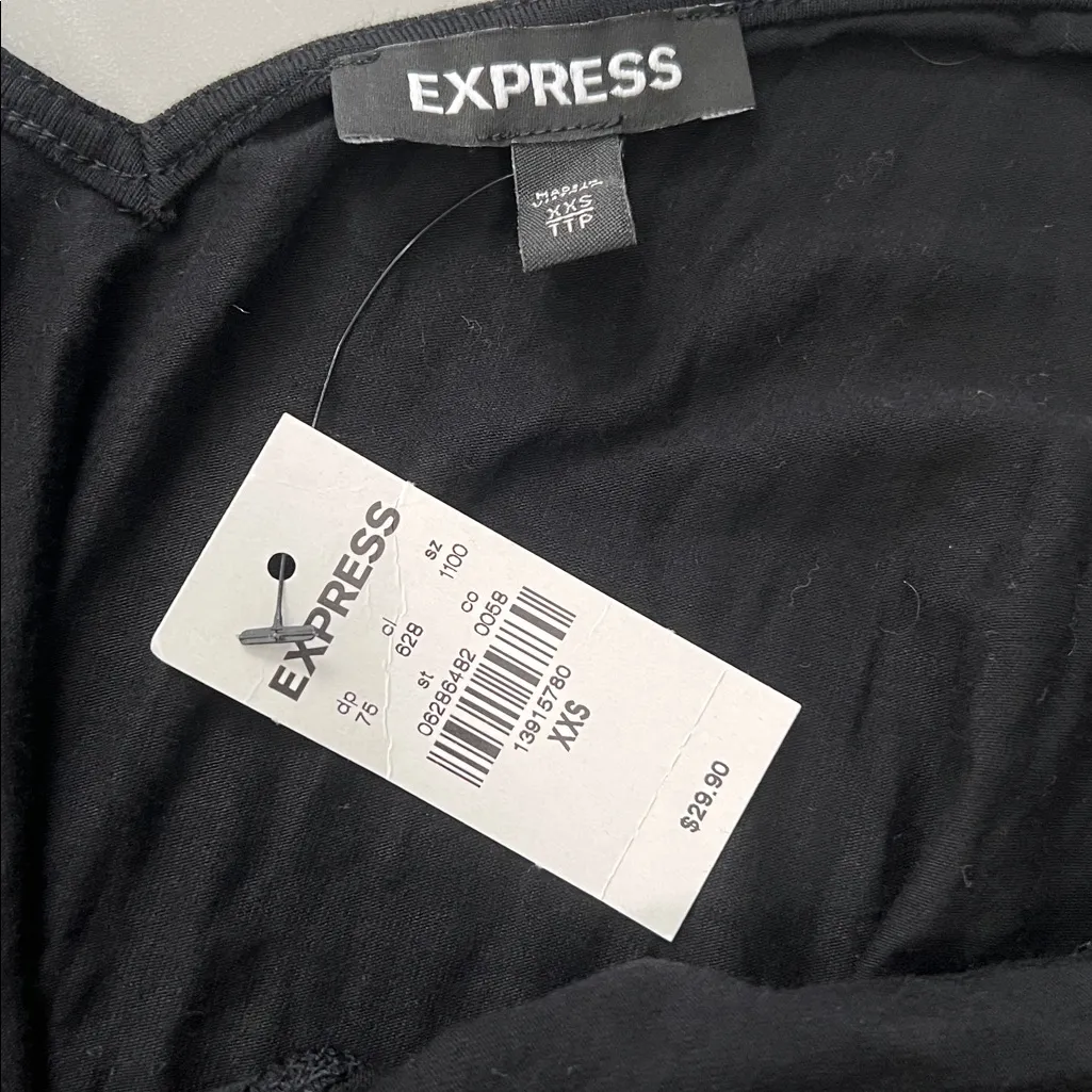 Express Knot Front Tank Top Black Size XXS NWT - Image 5