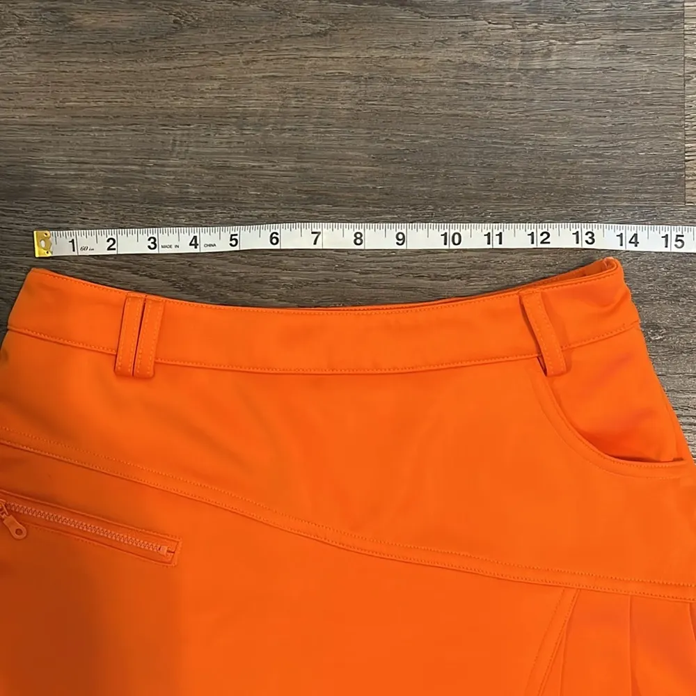 PGM Women's Breathable High Waste Orange Golf Athletic Skort 29 - Image 8