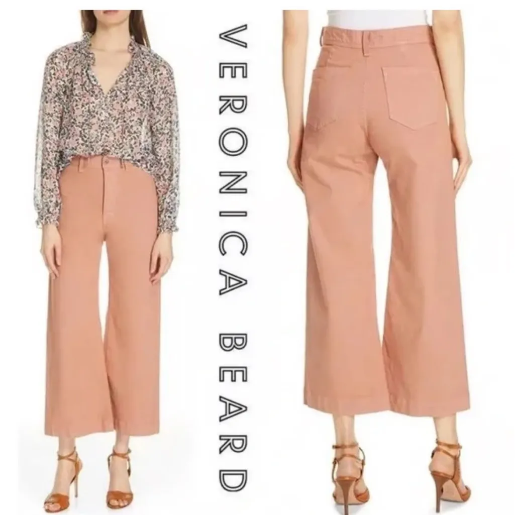 Veronica beard 'Cynthia 12.5" gaucho pants' in dusty rose size 25 - Image 2