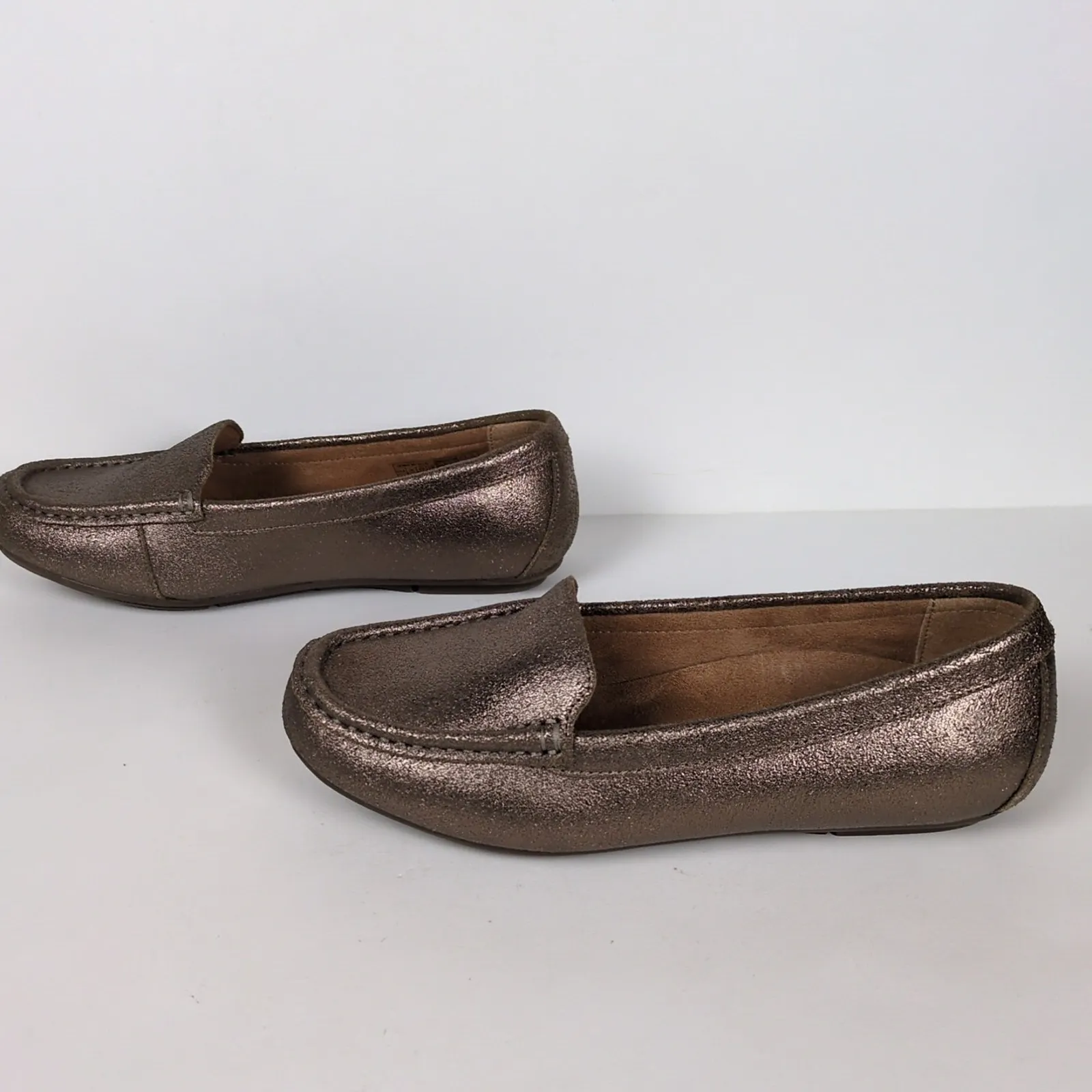 VIONIC Debbie Loafer Metallic Gold Leather Orthotic Comfort Women's 7.5 Wide - Image 5