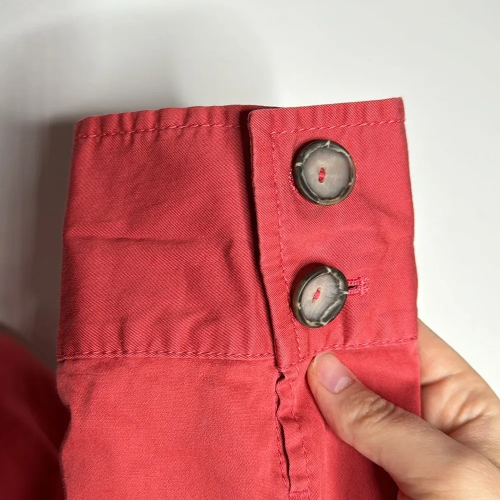 Nic + Zoe coral utility two chunky button flap pocket cotton blend blazer size L - Image 6