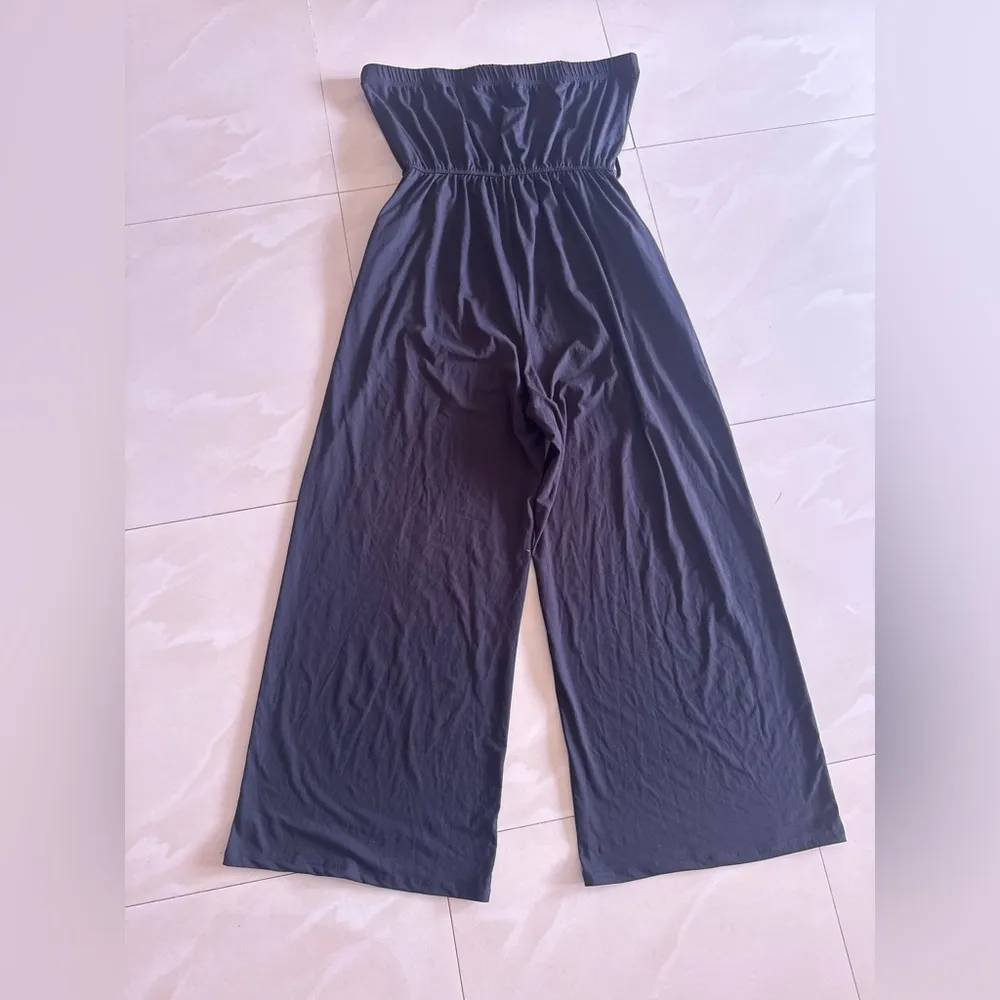 Mia Rose Brand Women’s Jumpsuit wide leg Strapless with pockets elastic waist Black Size undefined - Image 16