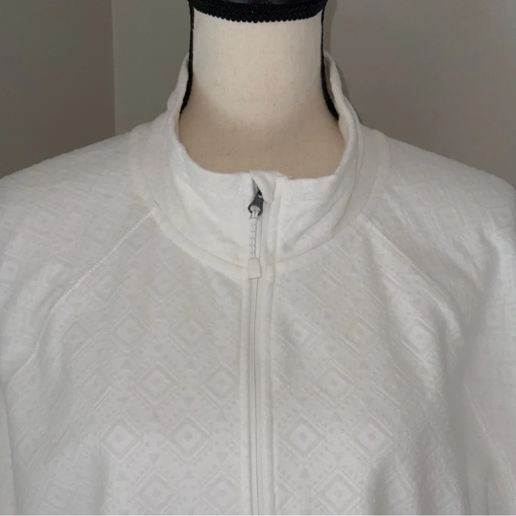 Eddie Bauer women’s‎ Off-White Diamond Pattern Quarter-Zip Pullover size XL - Image 14