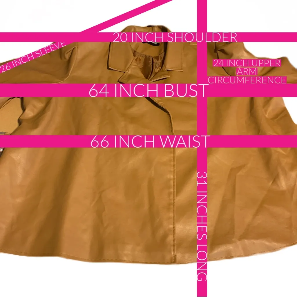 ASHLEY STEWART BROWN FAUX LEATHER BELT CLOSURE LIGHTWEIGHT JACKET NWT (30) - Image 13