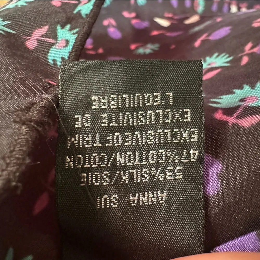 Anna Sui Anthropologie Silk Blend Mini Dress Women’s 8 Black Print - Image 5