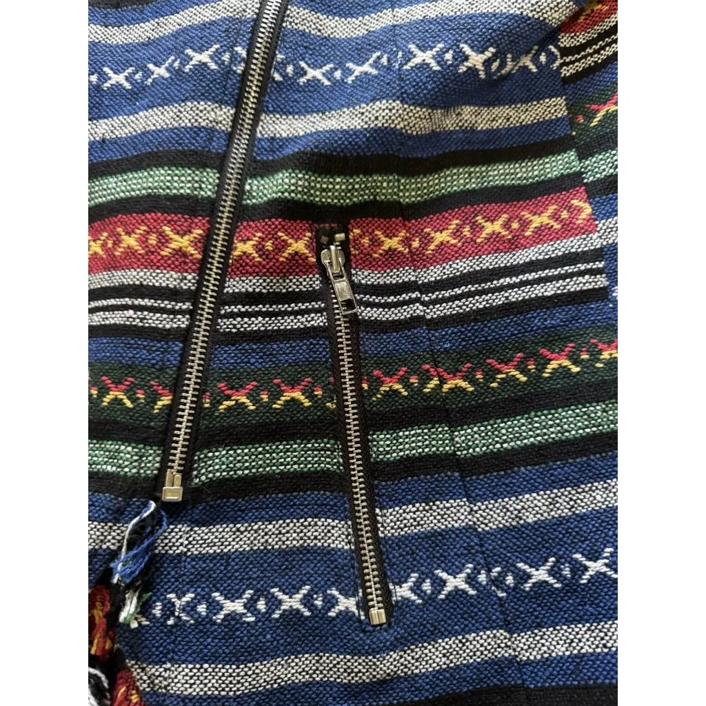 Priina Women Size Large Aztec Western Country Zip Pockets Fringe Full Zip Artsy‎ - Image 6