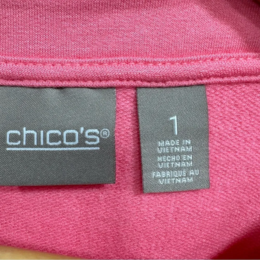 Chico’s Cozisoft Double Pocket Long Sleeve Knit Tunic Taffy Melon Pink Barbie - Image 8