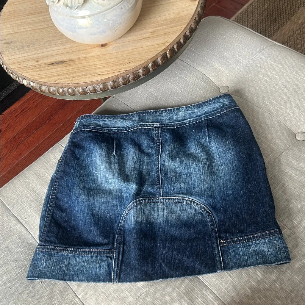 United Colors of Benetton Blue Acid Washed Mini Leather Buckle Size 40 - Image 8