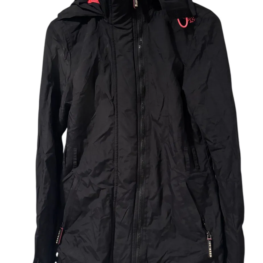 Superdry  The Windmac Professional Black Hooded Windbreaker Jacket Size Small - Image 8