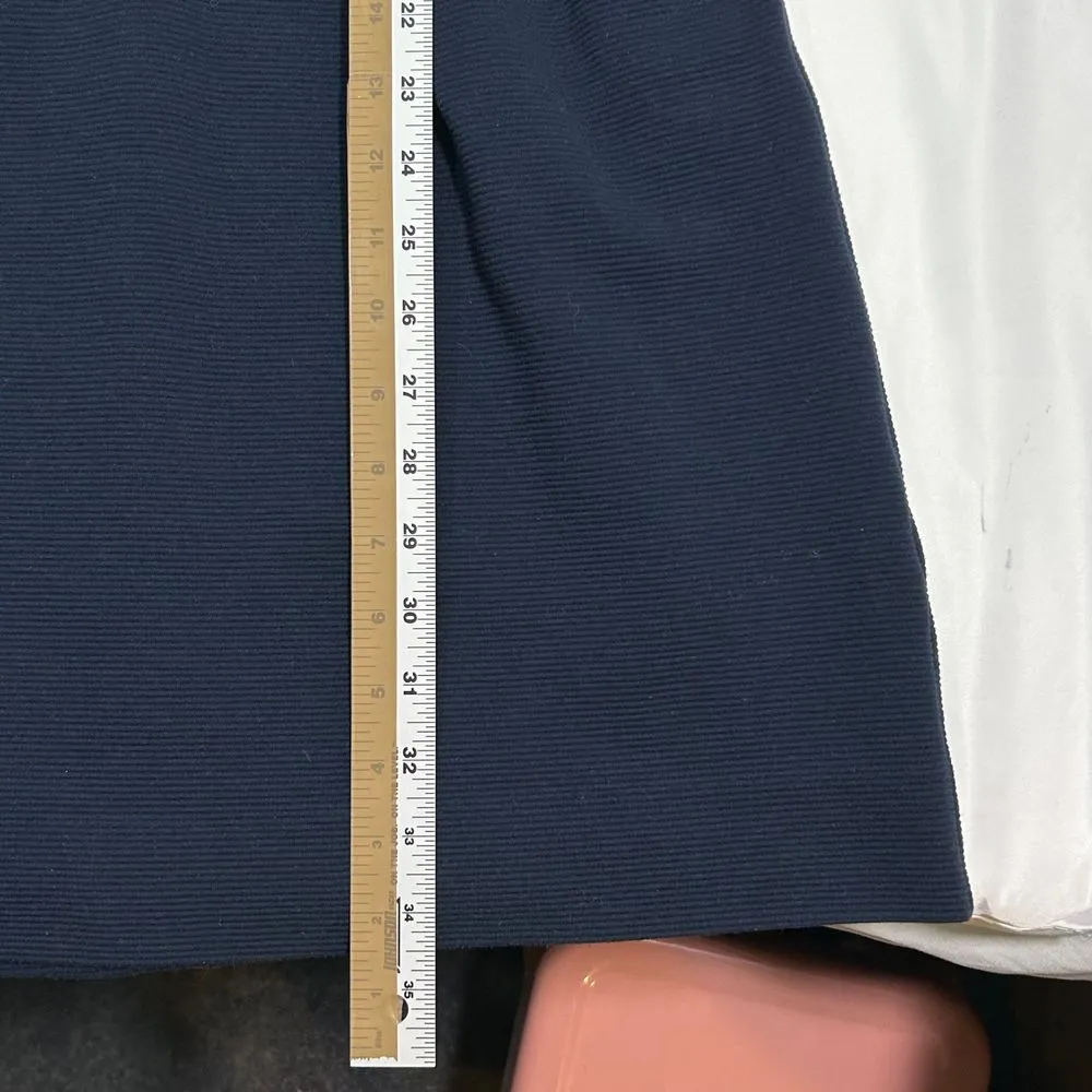 Madewell Navy‎ Blue & Black Colorblock Short Sleeve Textured Knit A-Line Dress 2 - Image 5