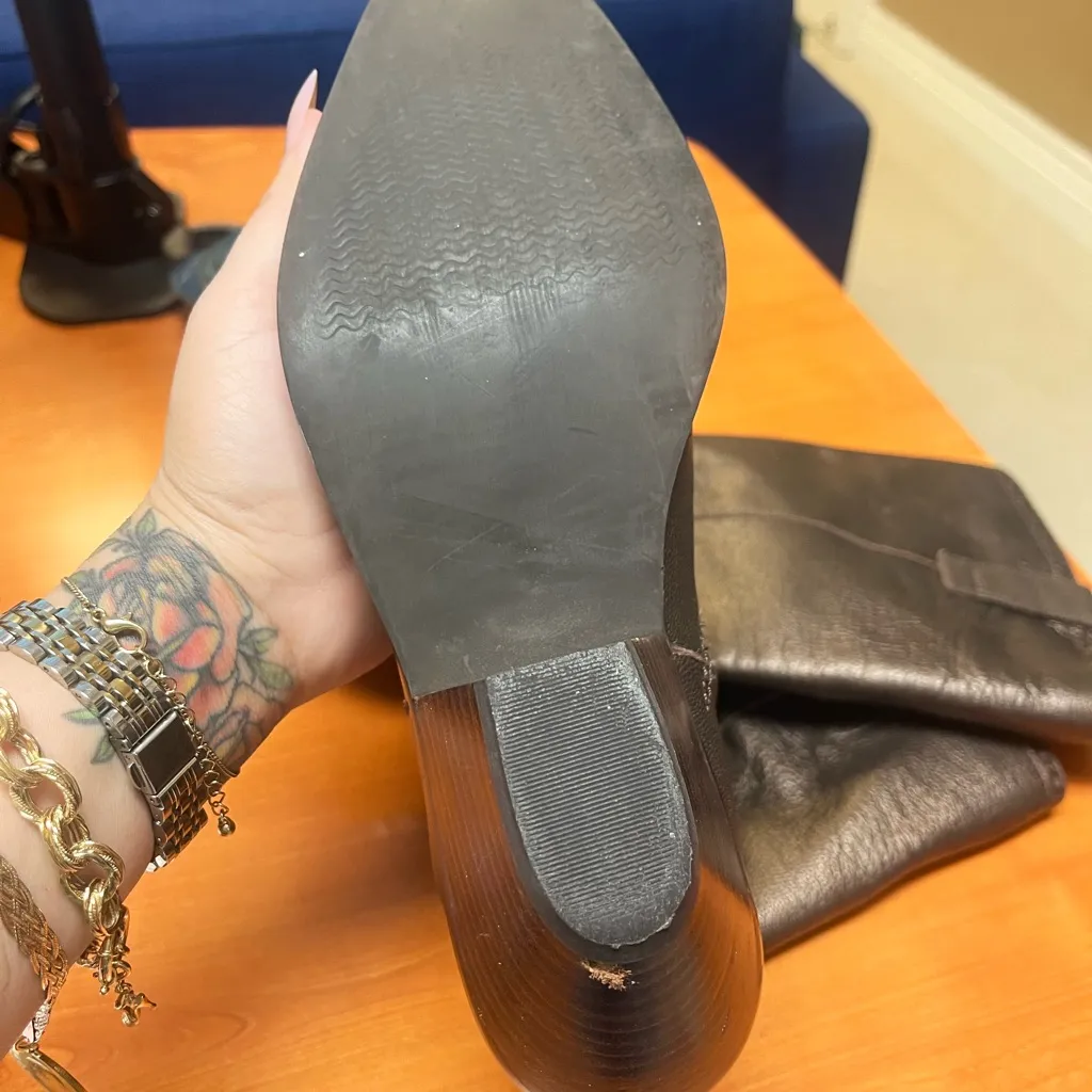 COLDWATER CREEK -‎ Women's Bronze Leather Western Cowboy Boots - Size 8 M - Image 6