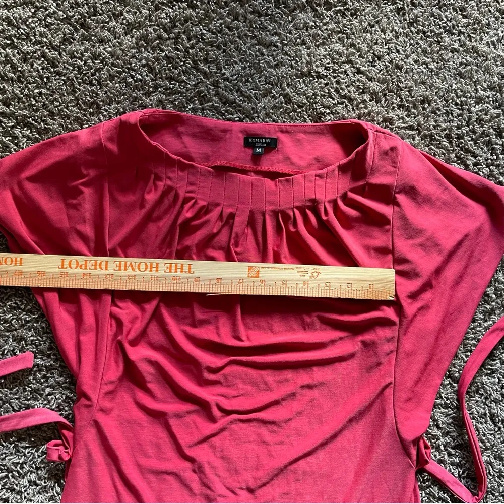 Kamarov Red Pleated Neckline Dolman Sleeve
Jersey Dress - Image 7