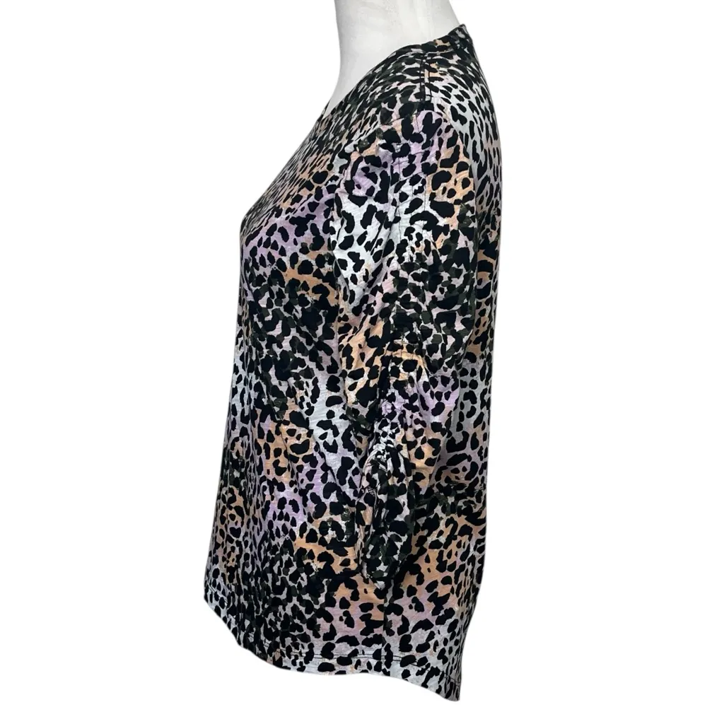 Veronica Beard Jeans Waldorf Lilac Top Women’s Medium Leopard Pima Cotton - Image 3