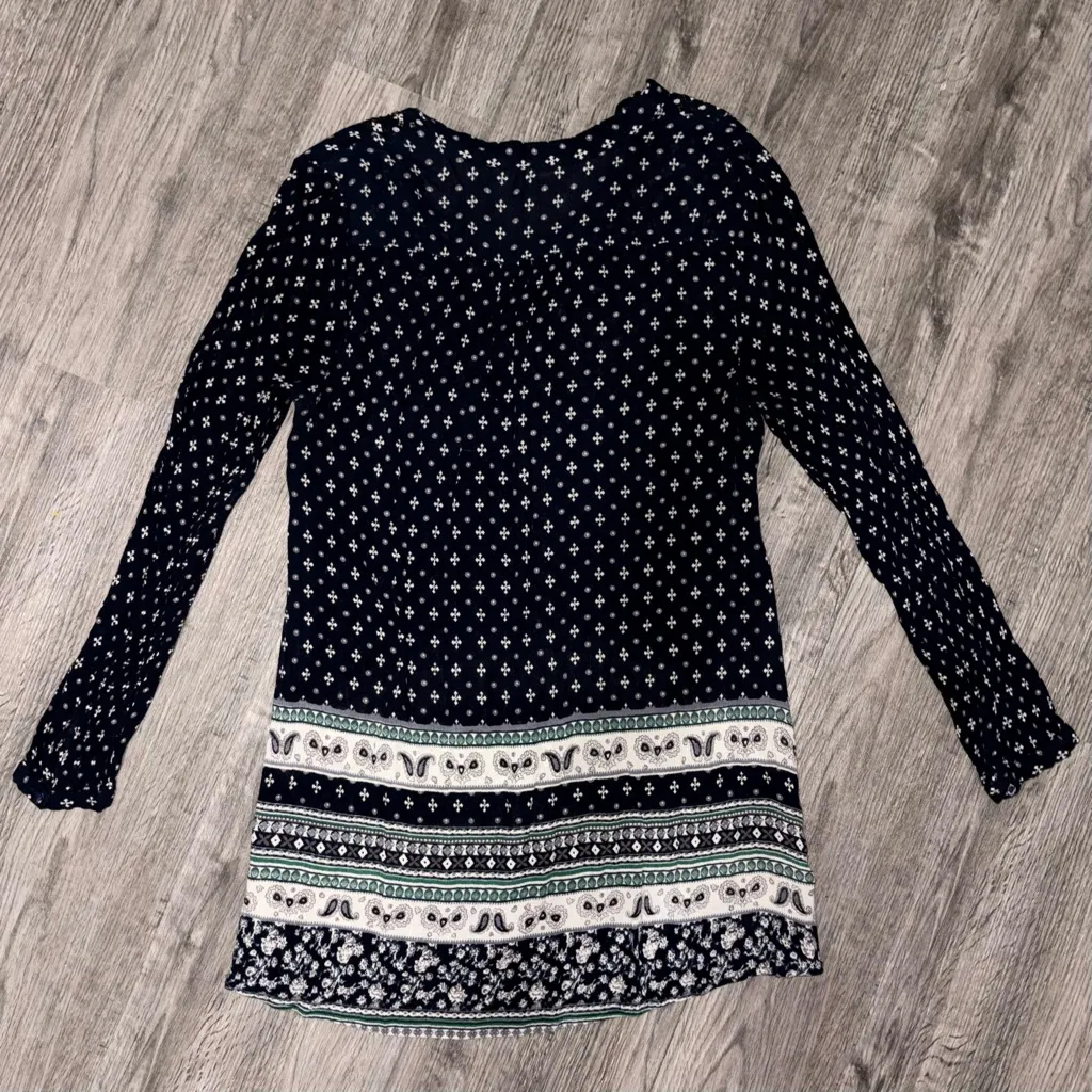 En Crème Blue Patterned Top or Mini Dress Size M - Image 8