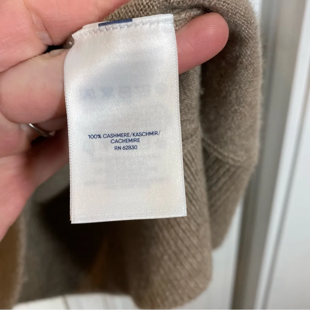 Lands' End Women's 100% cashmere Turtleneck Sweater Tan size large 14-16 luxury - Image 3