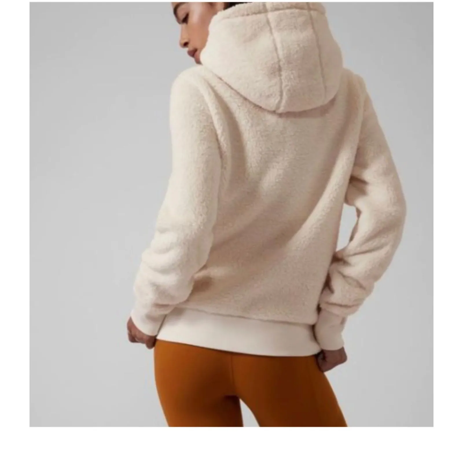 Athleta Tugga Sherpa Thumb Holes Side Pockets Sleeve Warm Cozy Hoodie Sz S - Image 13