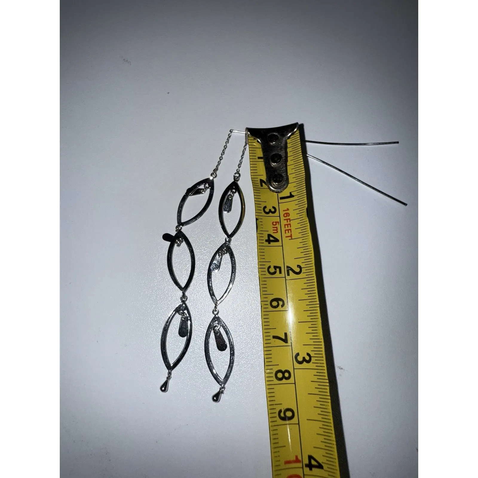 Dangle Thread Line 925 Sterling‎ Silver Threader Drop Wedding Earrings NEW - Image 4