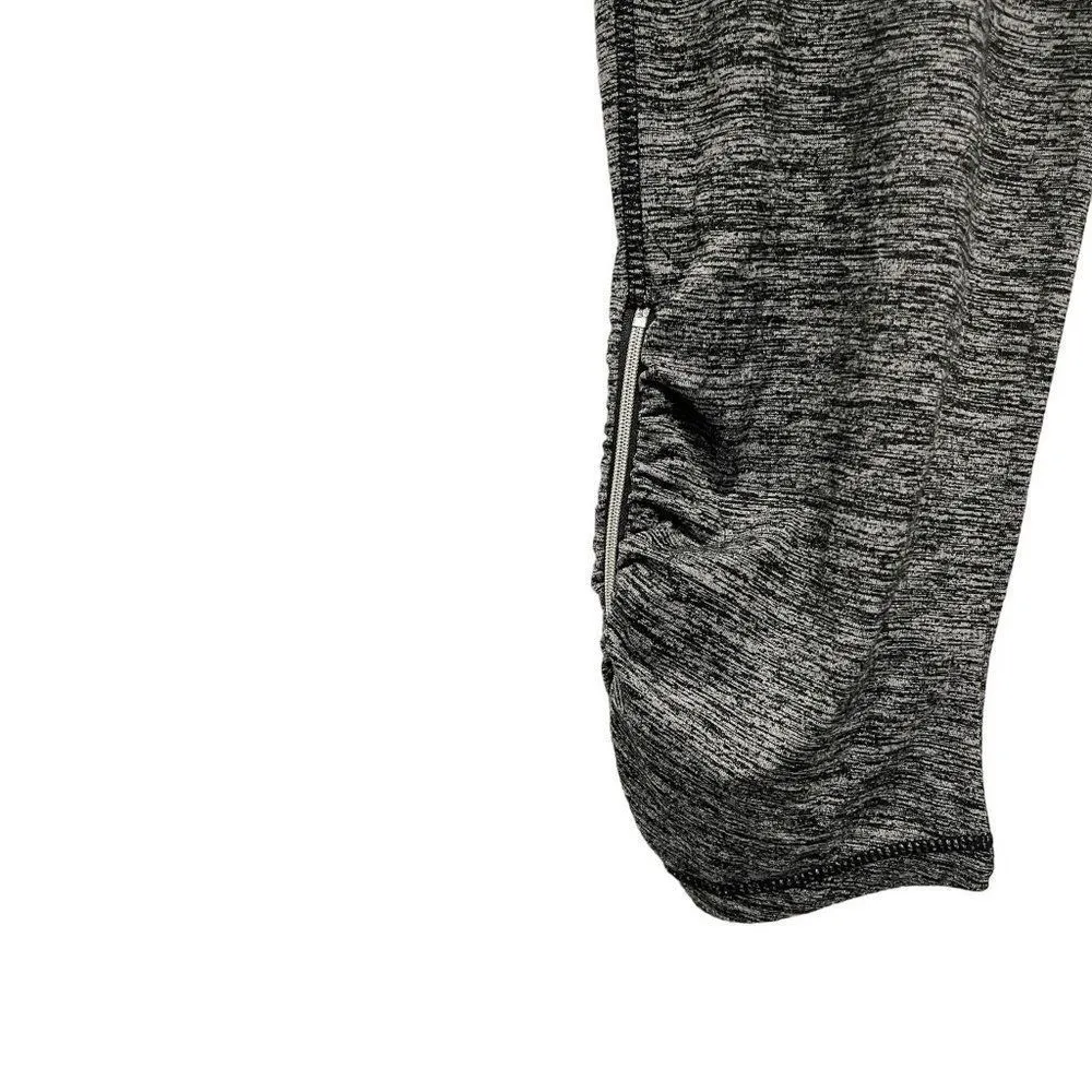 Tangerine Cropped Ruched High Waisted Moto Zipper Athletic Space Dye Leggings - Image 73