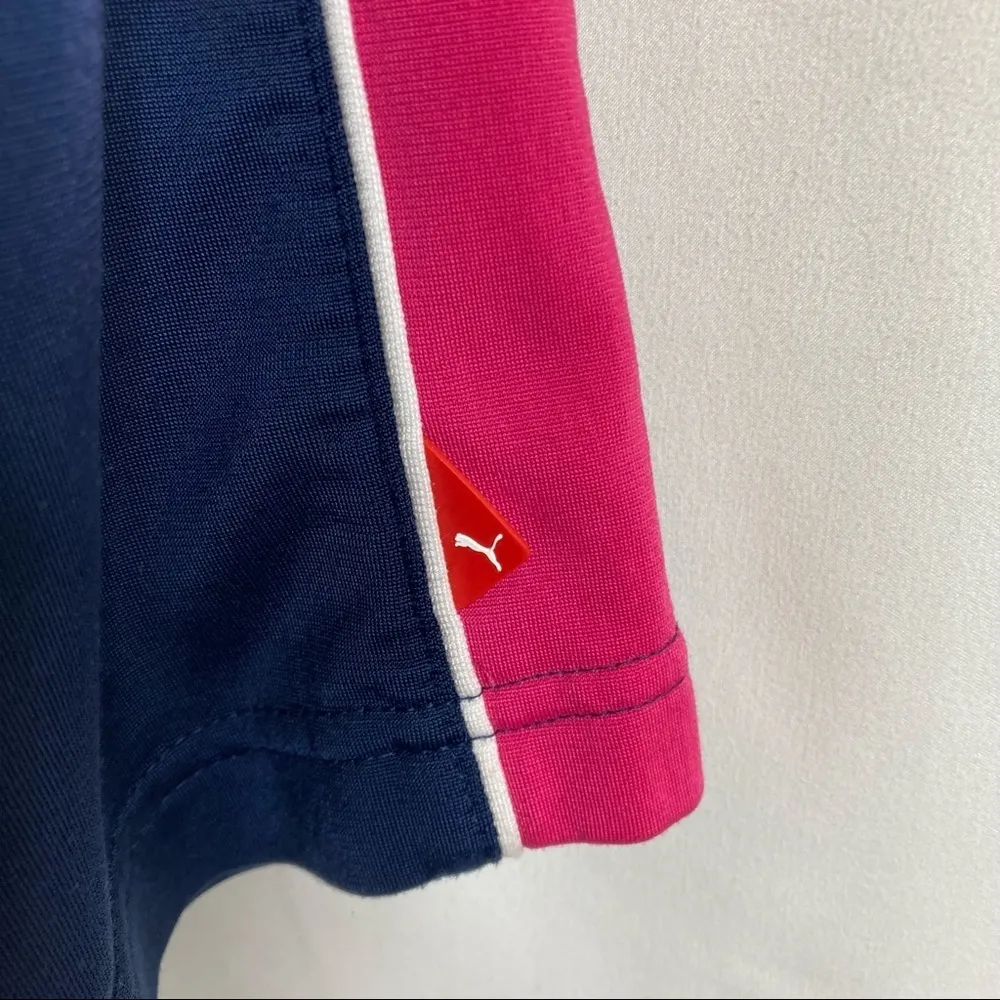 3/$30 Puma | Navy/Pink Stripe Athletic Sweatpants S - Image 6
