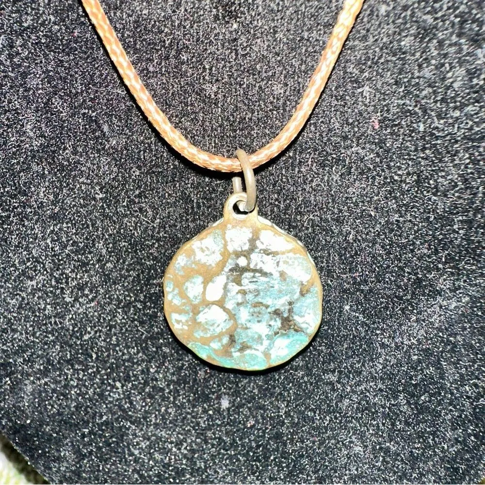 Patina Green Spanish Coin Medallion Necklace Green - Image 2