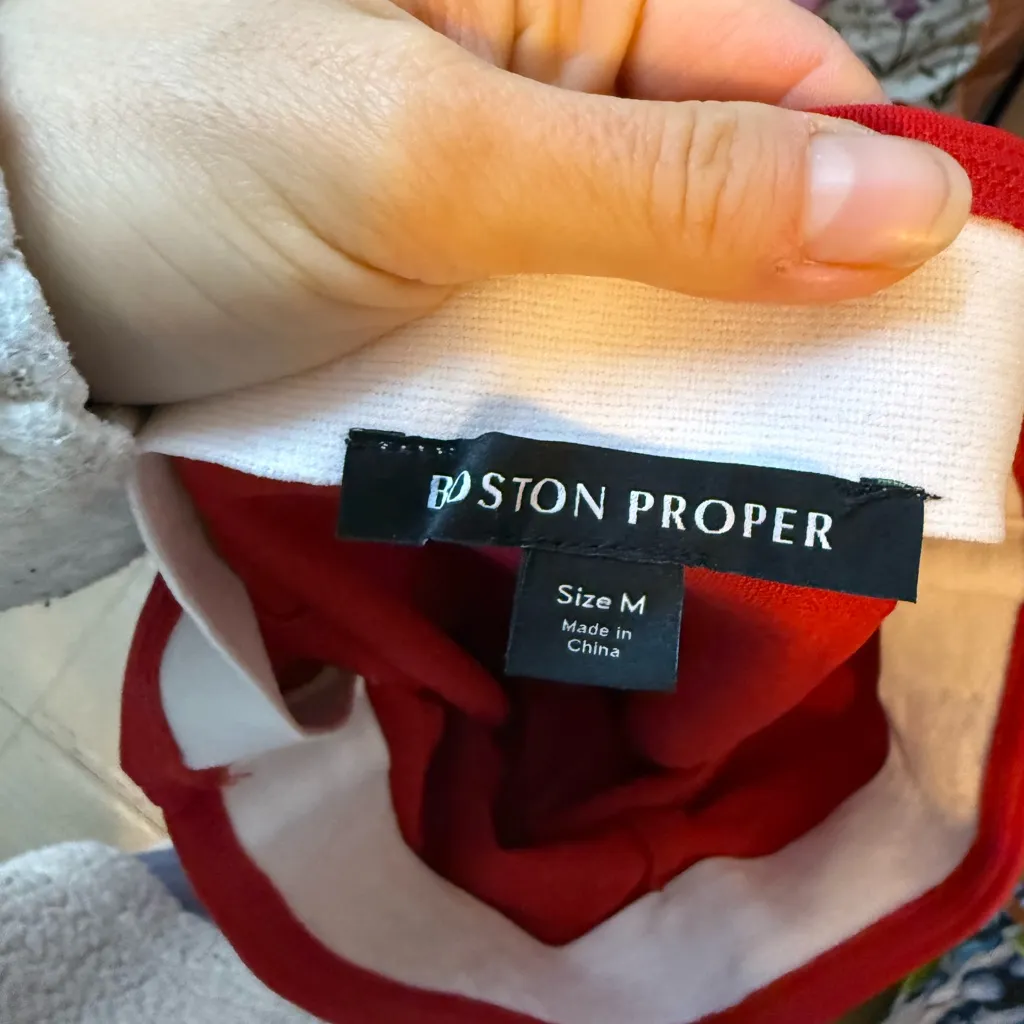 Boston Proper Red Beyond Travel High Rise Pull On Stretch Pants - Image 4