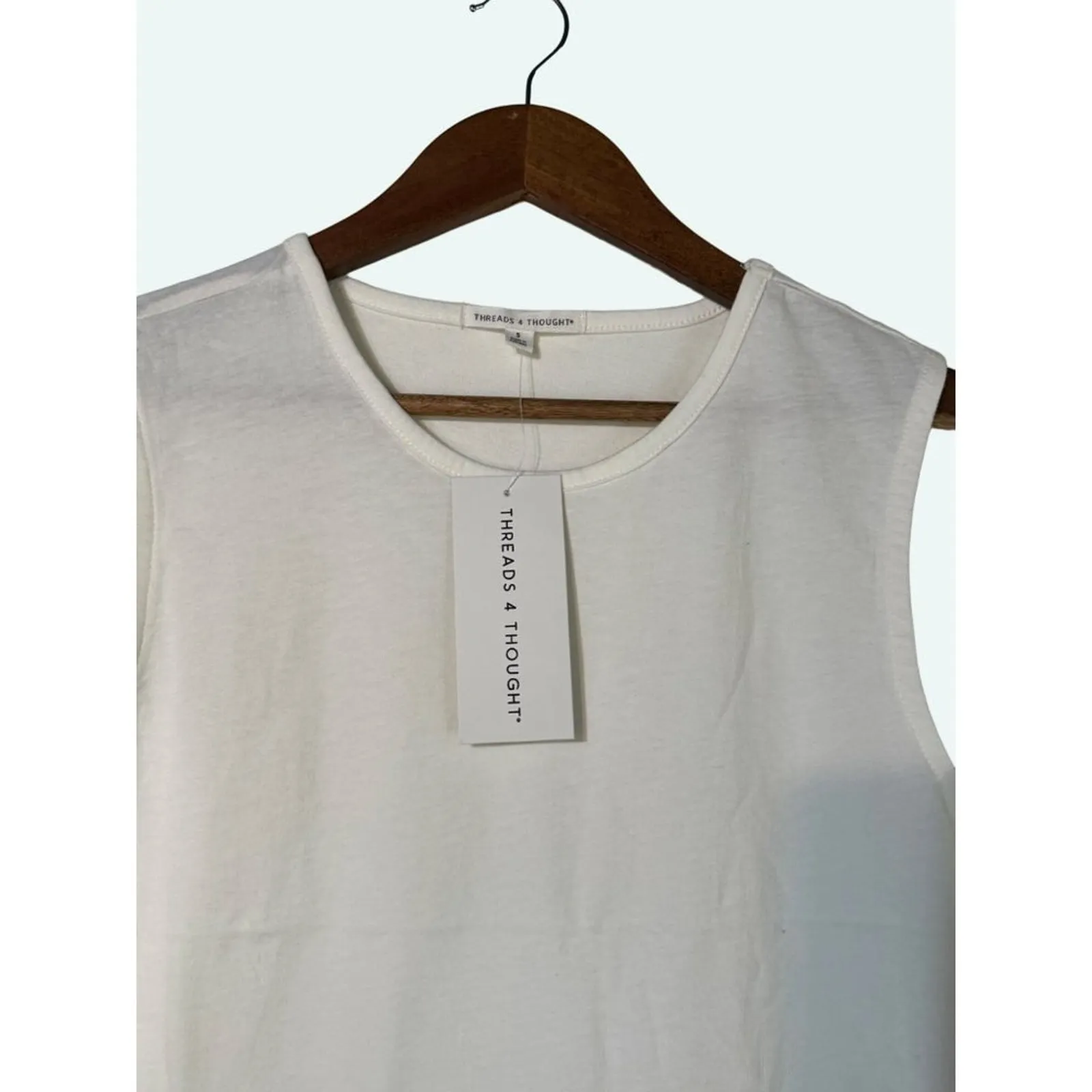 Threads 4 Thought White Eco-Friendly Sleeveless Muscle Tank Top NWT Small - Image 2