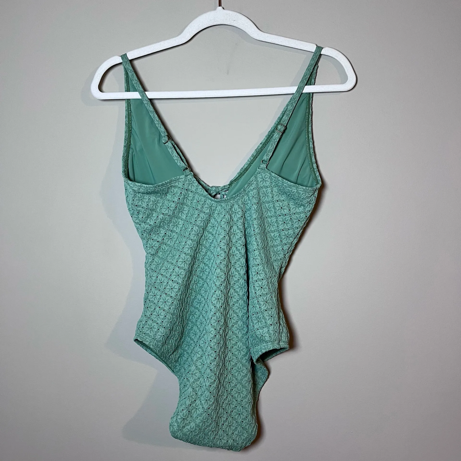 Andie NEW Sicily Eyelet Keyhole One Piece Swimsuit Eucalyptus Green S - Image 7