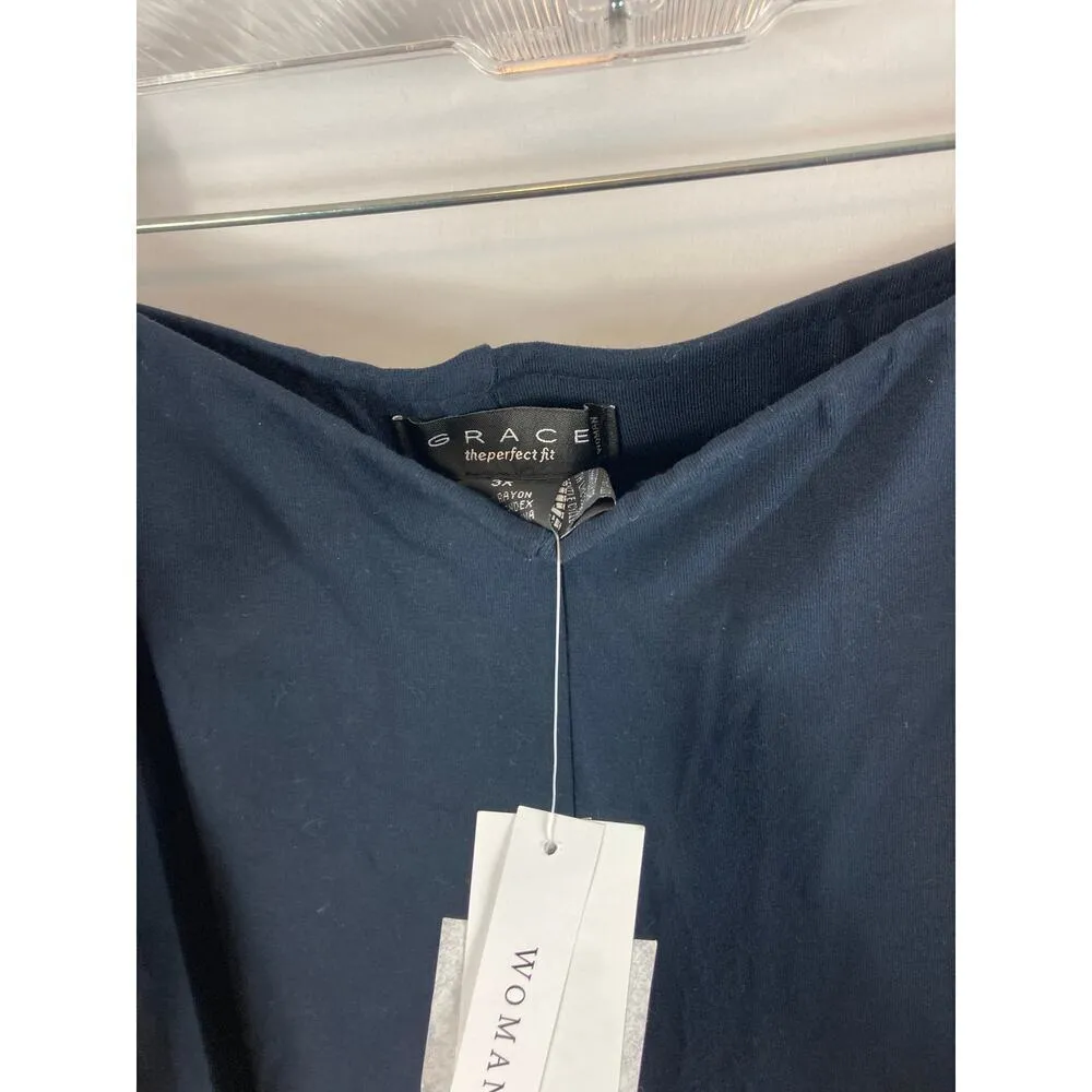 NWT GRACE ELEMENTS Woman Pull-on Jersey Pants In Night Life 3X - Image 3