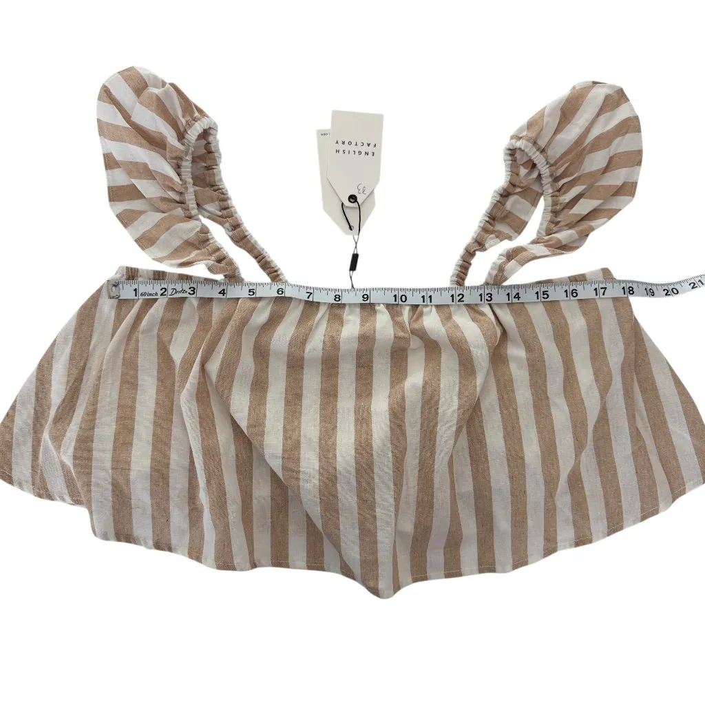 ENGLISH FACTORY Striped Ruffle Strap Top Women M Cottagecore Coquette‎ Summer - Image 2