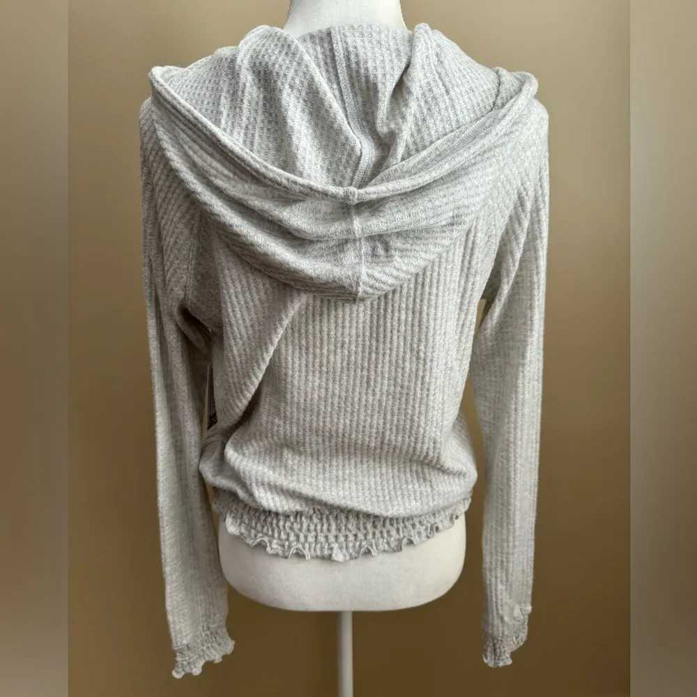 BP NWT . Cable Knit Pullover Hoodie in Light Gray Heather - Image 6