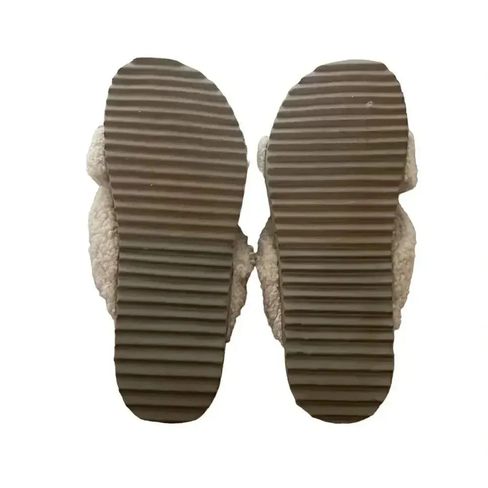 Treasure & Bond Beige Casual Wedge Slide Slippers Fabric Upper 1 Inch Beach 8 M - Image 5