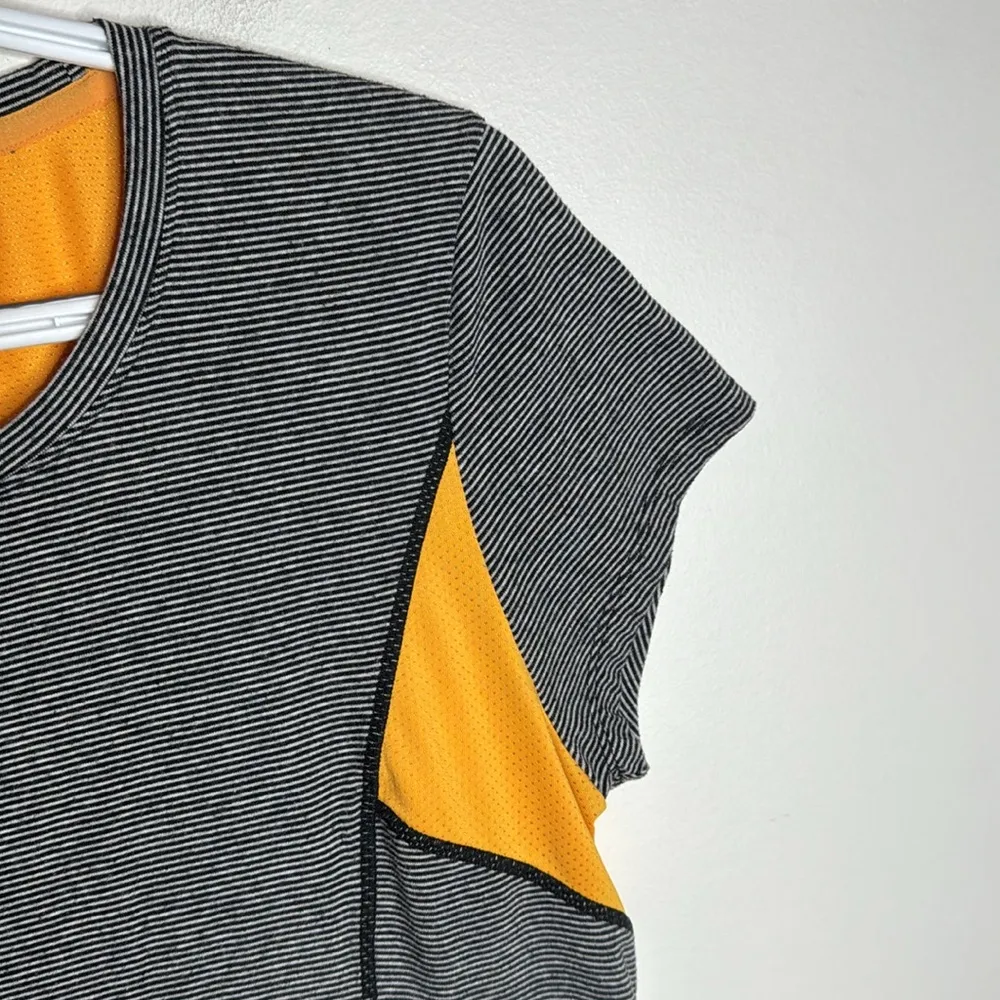 MPG Athletic Vented Running Short Sleeve Gray Orange fitted t - Image 5