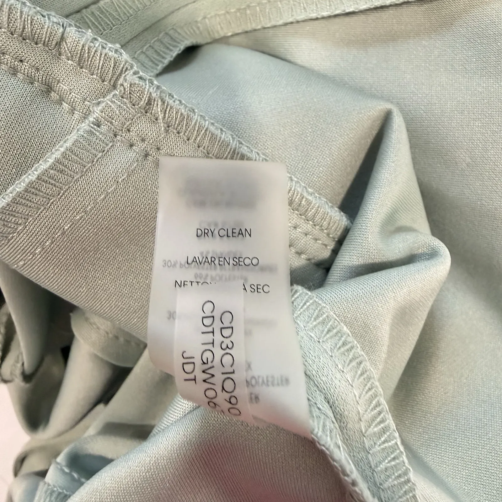 Calvin Klein Sage Green Tulip Sleeve Belt Stretch Crop Jumpsuit Size 14 - Image 14