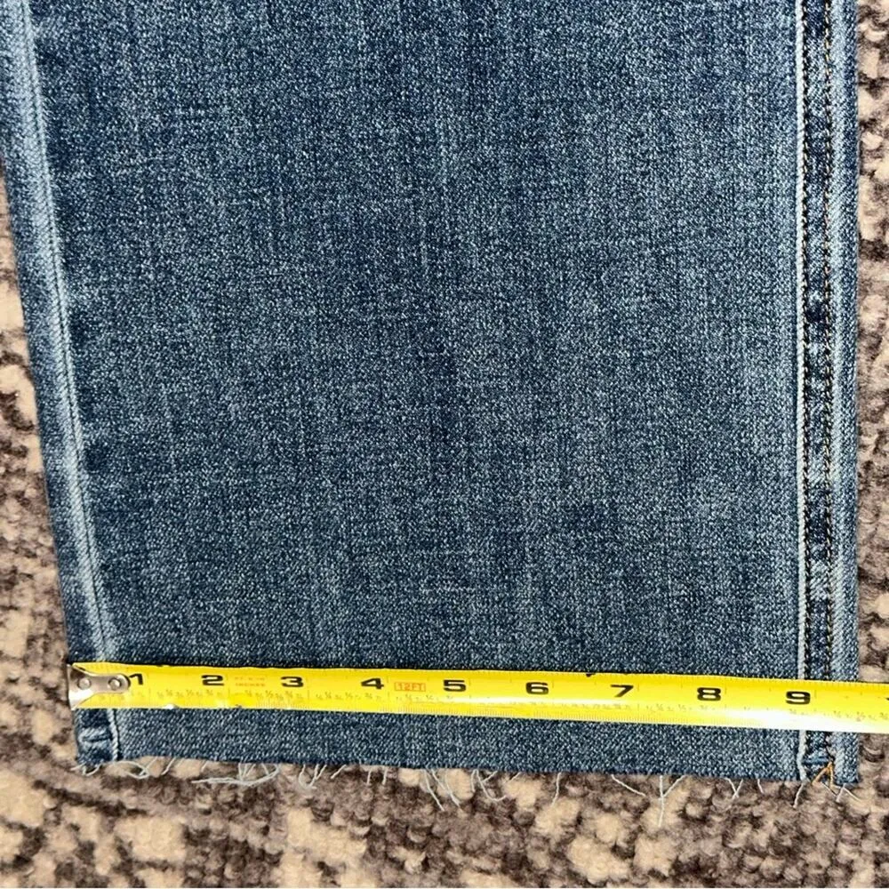 Judy Blue Women’s Size 32 15 High Waist Tummy Cut Raw Hem Straight Leg Jeans - Image 15