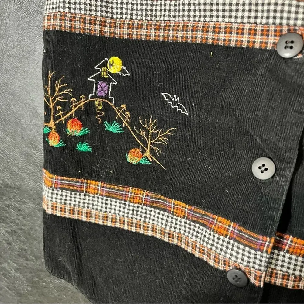 Casey & Max Black‎ Corduroy Halloween/Fall Vest Size Small Black - Image 6