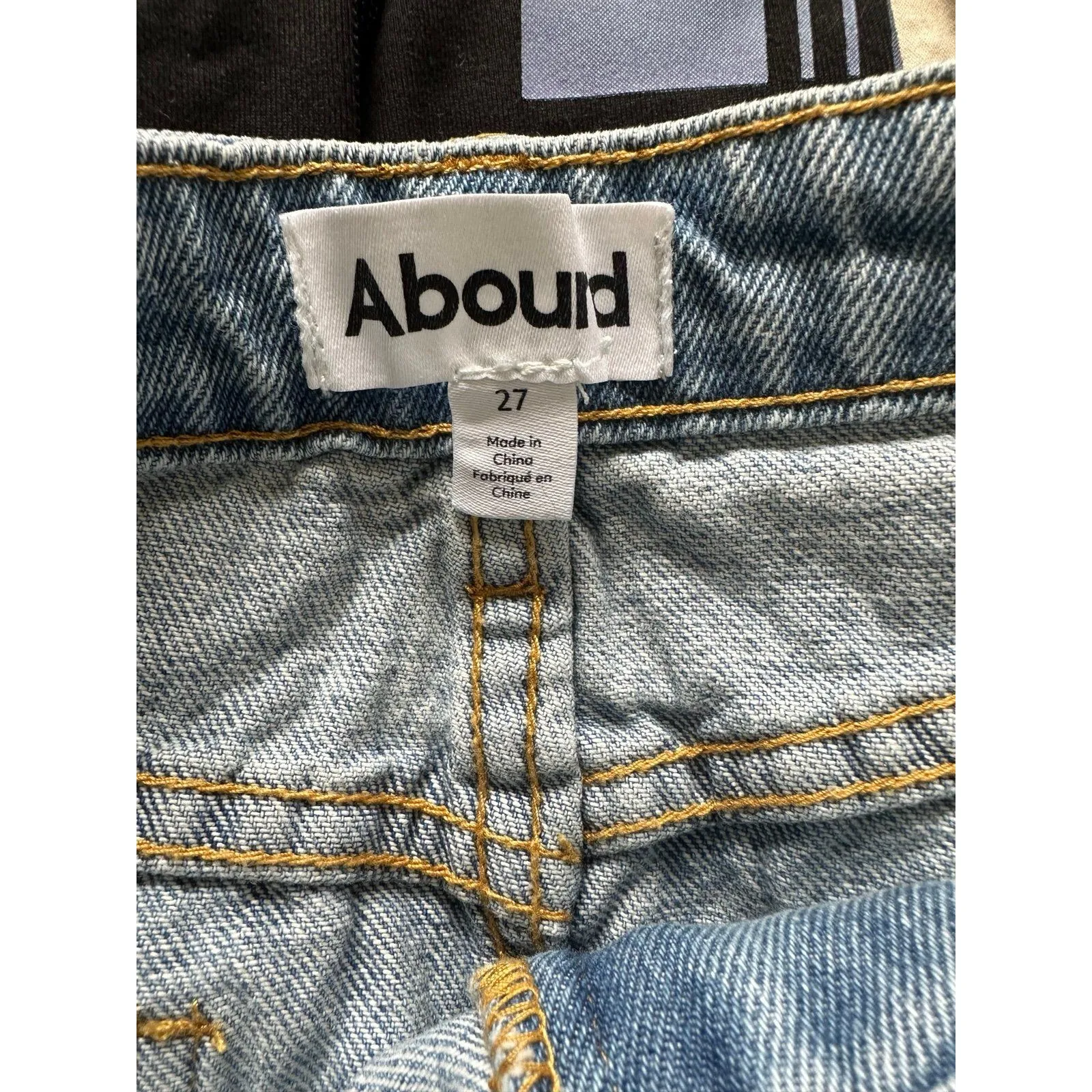 NWT Abound 100% Cotton Factory Faded Distressed Denim Jeans Mini Skirt 27 - Image 5