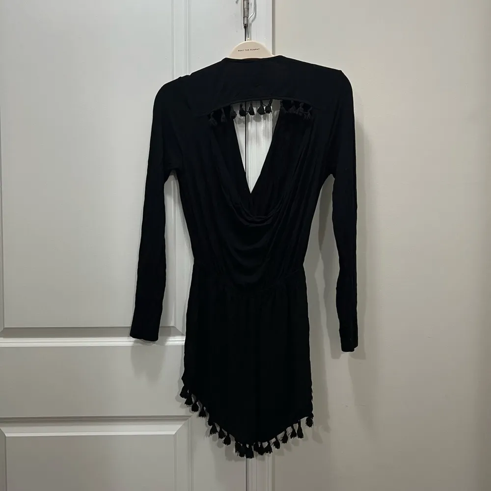 NBD Black Open Back Tassel Romper Size Small $148 - Image 7