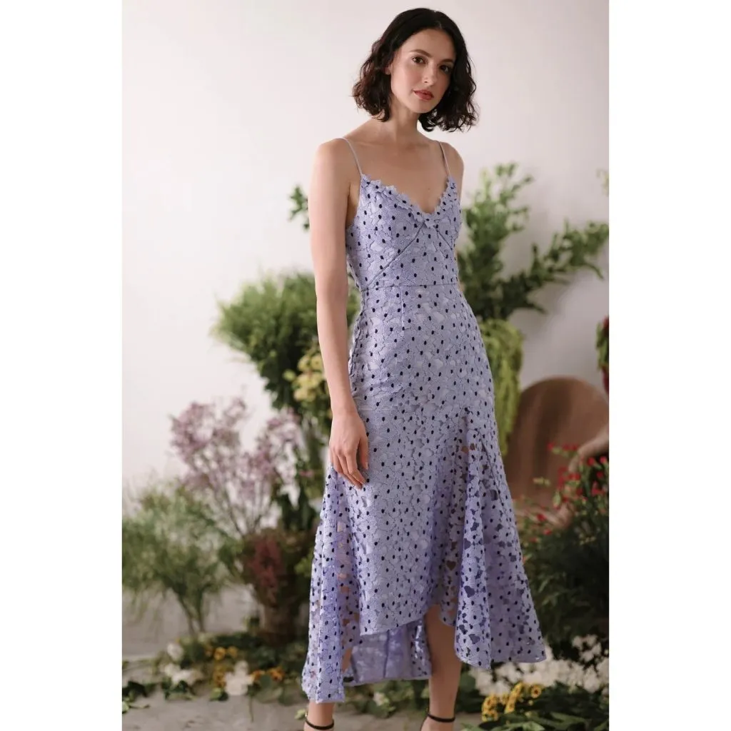 Sau Lee Polka Dot Lucy Dress in Blue 4 Womens Floral Midi Cocktail - Image 15