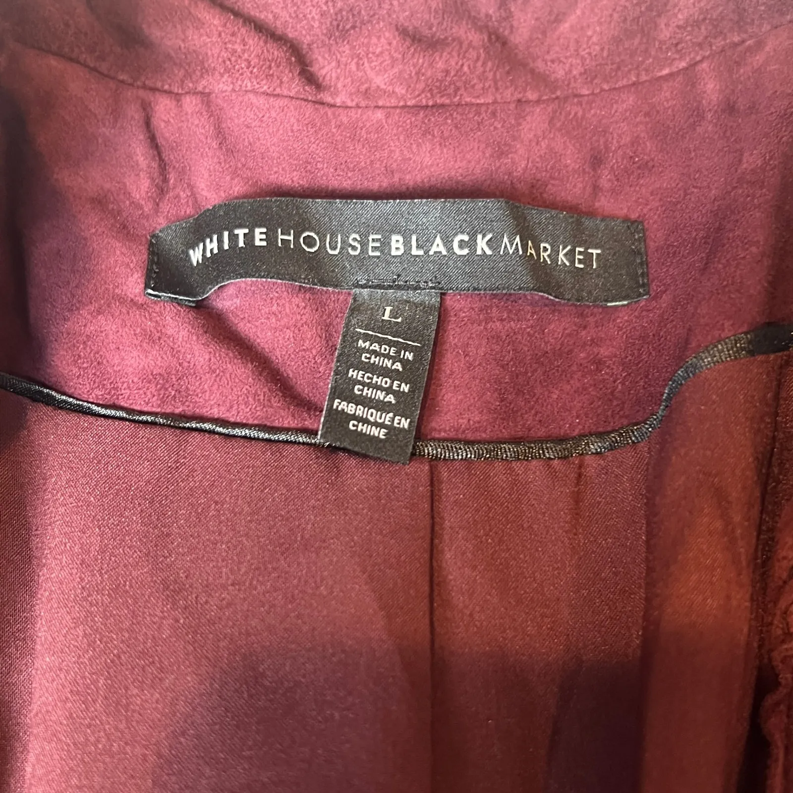 White House Black Market Genuine Suede Leather Jacket Women's L - Image 5